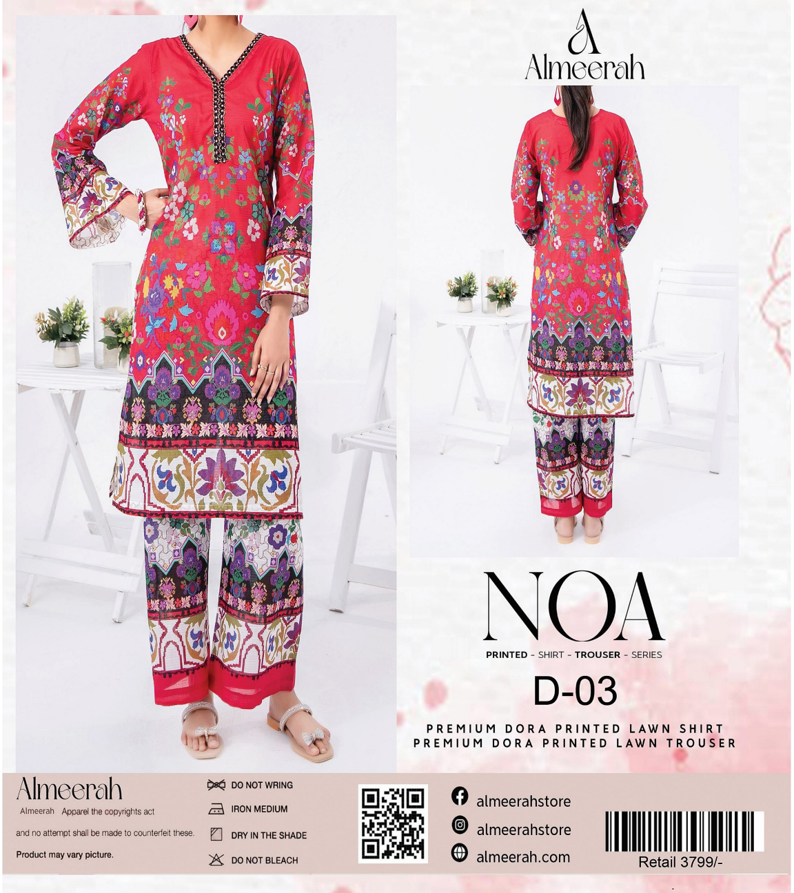 Almeerah - NOA 2 Pcs Unstitched collection Design No 3
