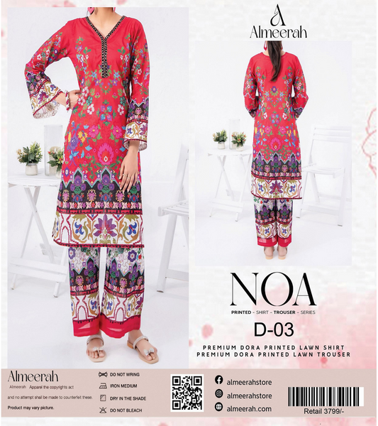 Almeerah - NOA 2 Pcs Unstitched collection Design No 3