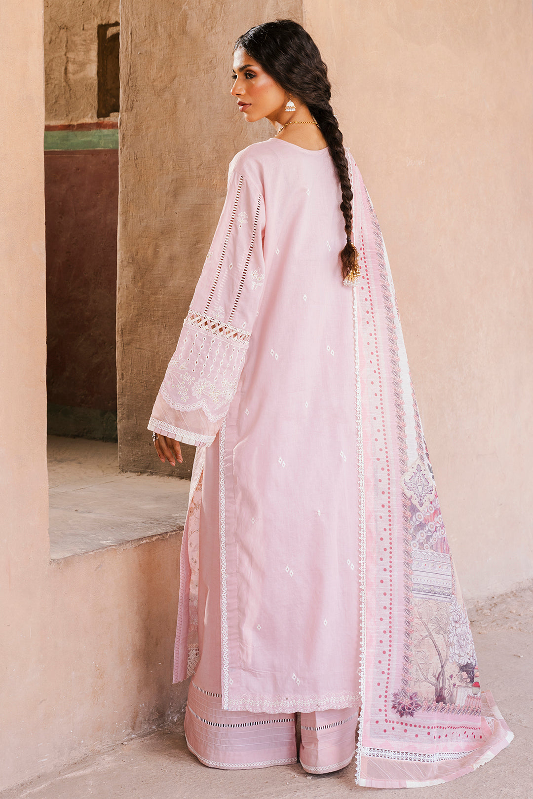 Zellbury Signature 🌸 SOFT PINK CHIKANKARI DREAM – WUS25E30836 🌸