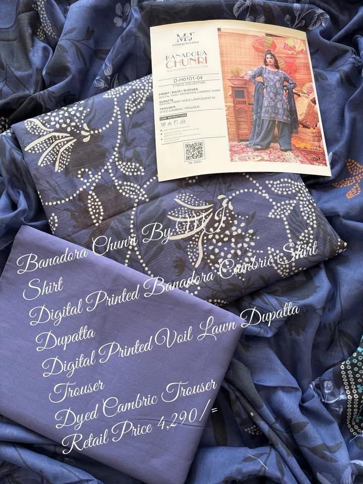 MoosaJee 100% Original Banadora Chunri Unstitched 3Ps👌🔥