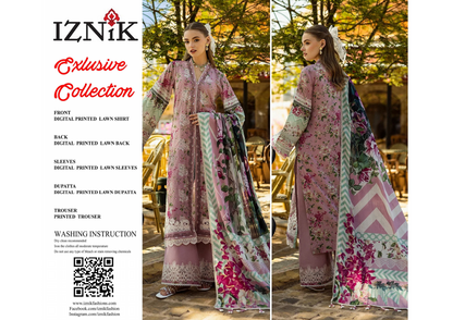 Iznik Lawn Unstitched 3 Pieces in Wholesale Price 🔥🧡
