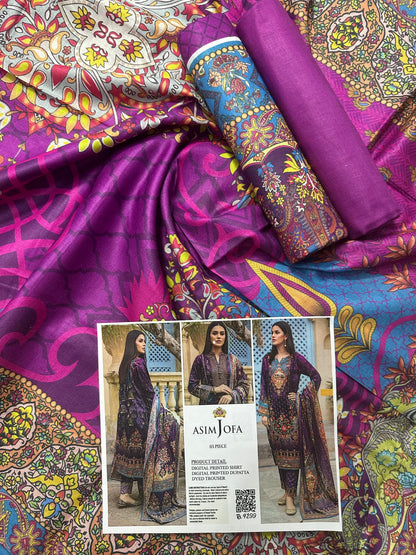 ASIM JOFA 3PC UNSTITCHED DIGITAL PRINTED COLLECTION