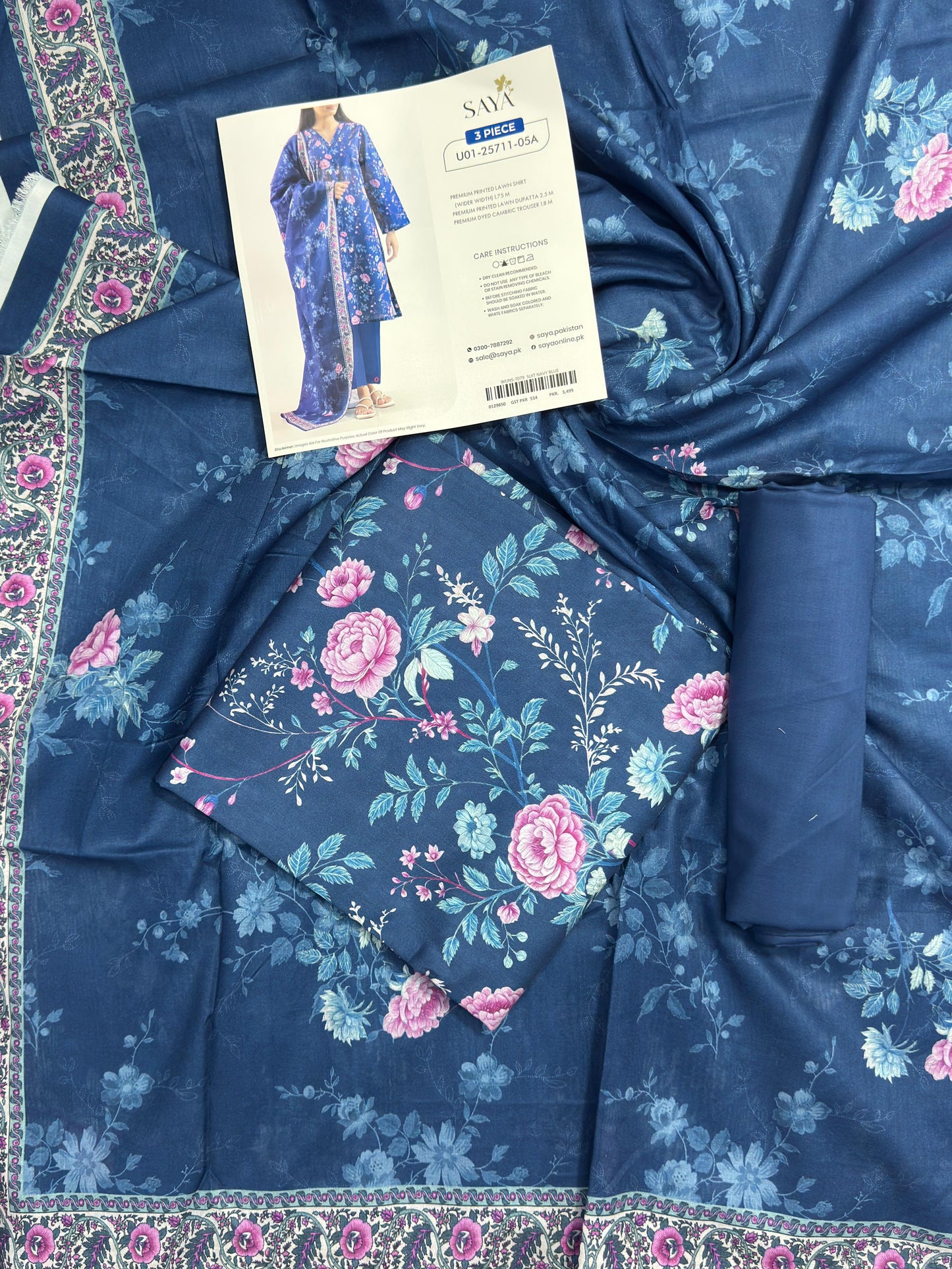 Saya 3 Piece Premium Lawn Collection D.C:U01-25711-05A