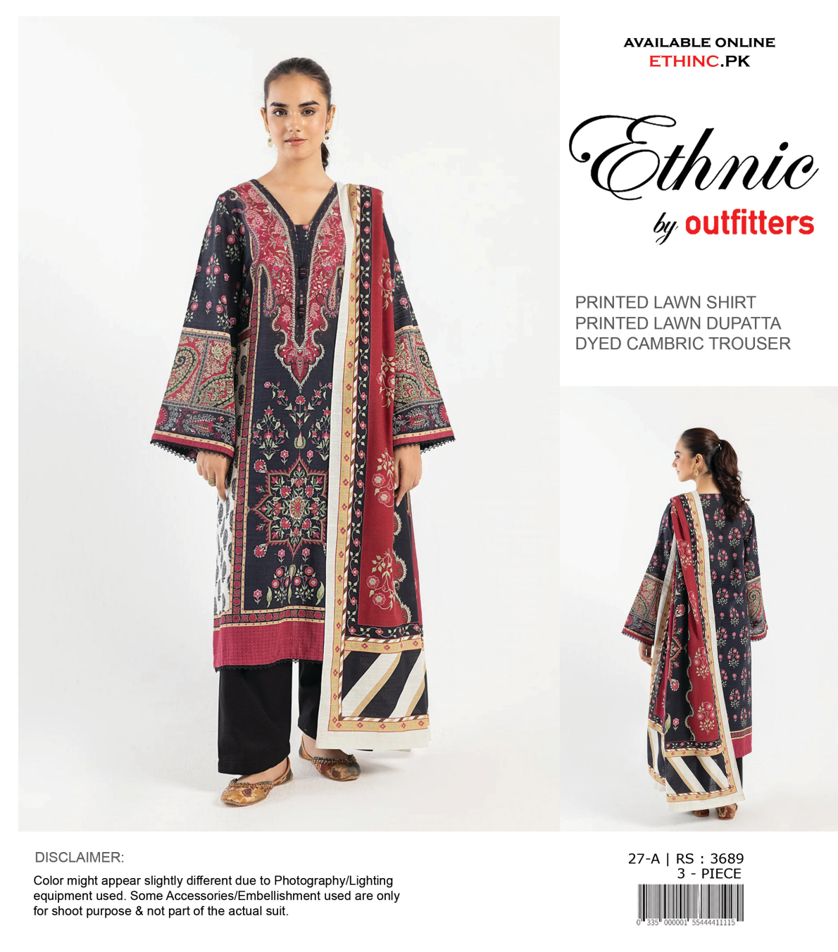 🌼Ethnic by Outfitters – Printed Lawn 3PC Collection 🌸❤️