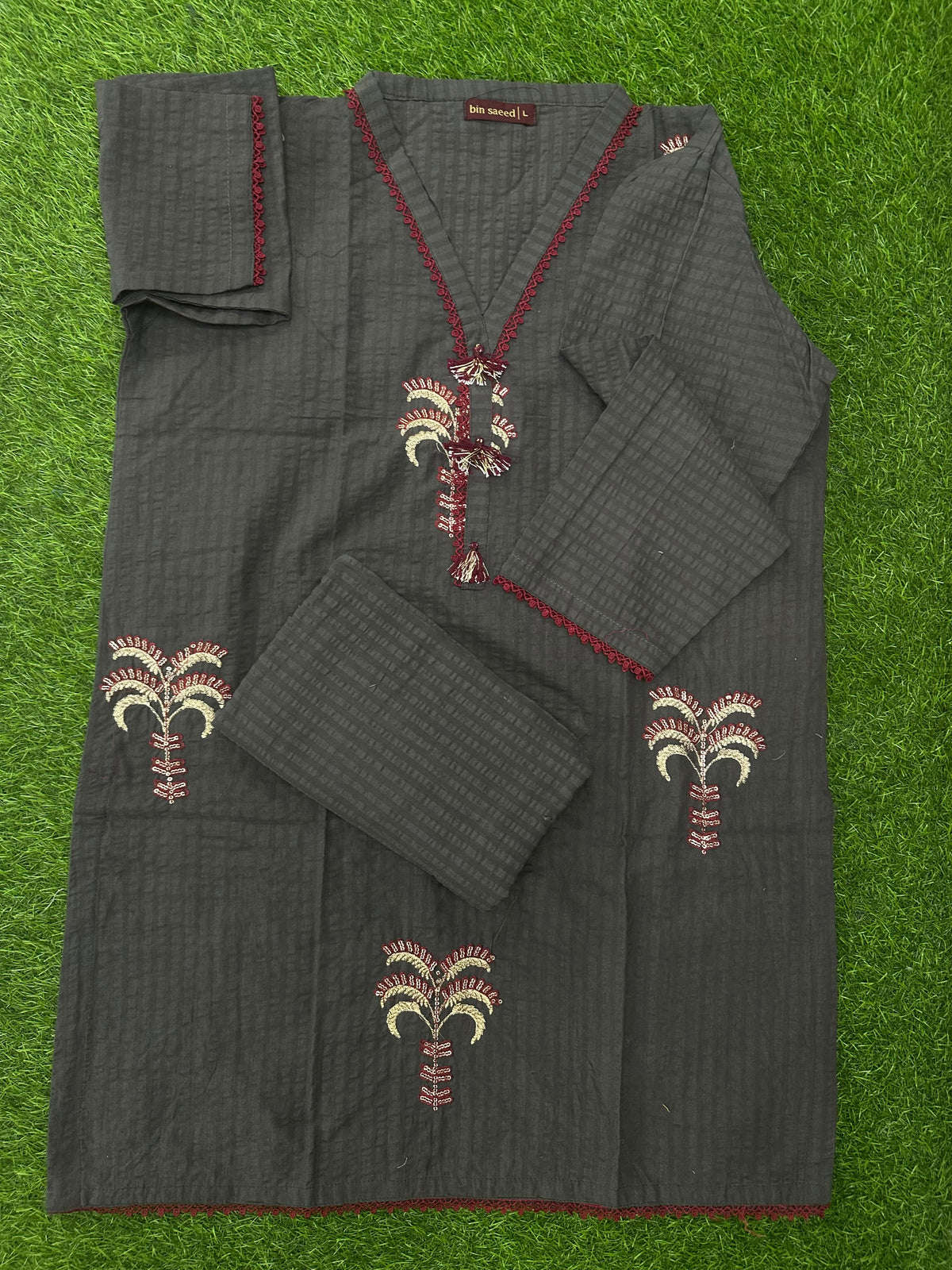Binsaeed Stitched Emb 2Pcs