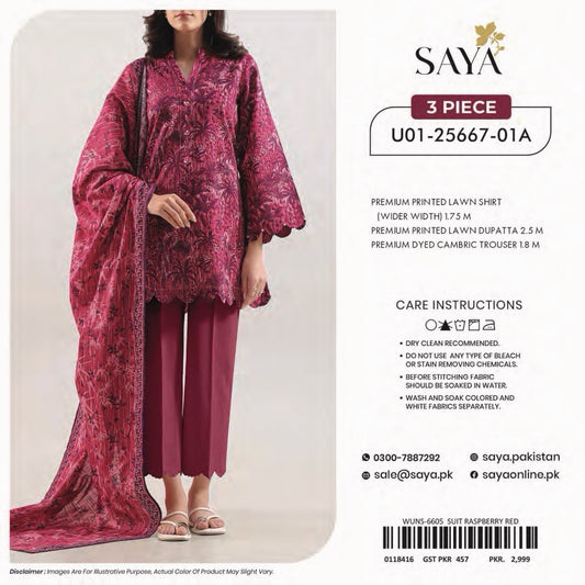 Saya Unstitched Printed 100% Original Cotton 3 PCs Suit In WHOLESALE PRICE 💯✨