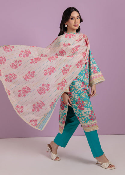 Bonanza Satrangi Unstitched Stamp Floral - 3 Pc (WU3PPBS25LIUN06)