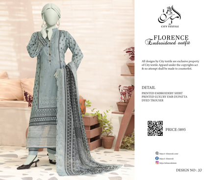 🧡🔥 ALMEERAH FLORENCE Embroidery Cutwork Dupatta 3 Pieces 🔥❤️