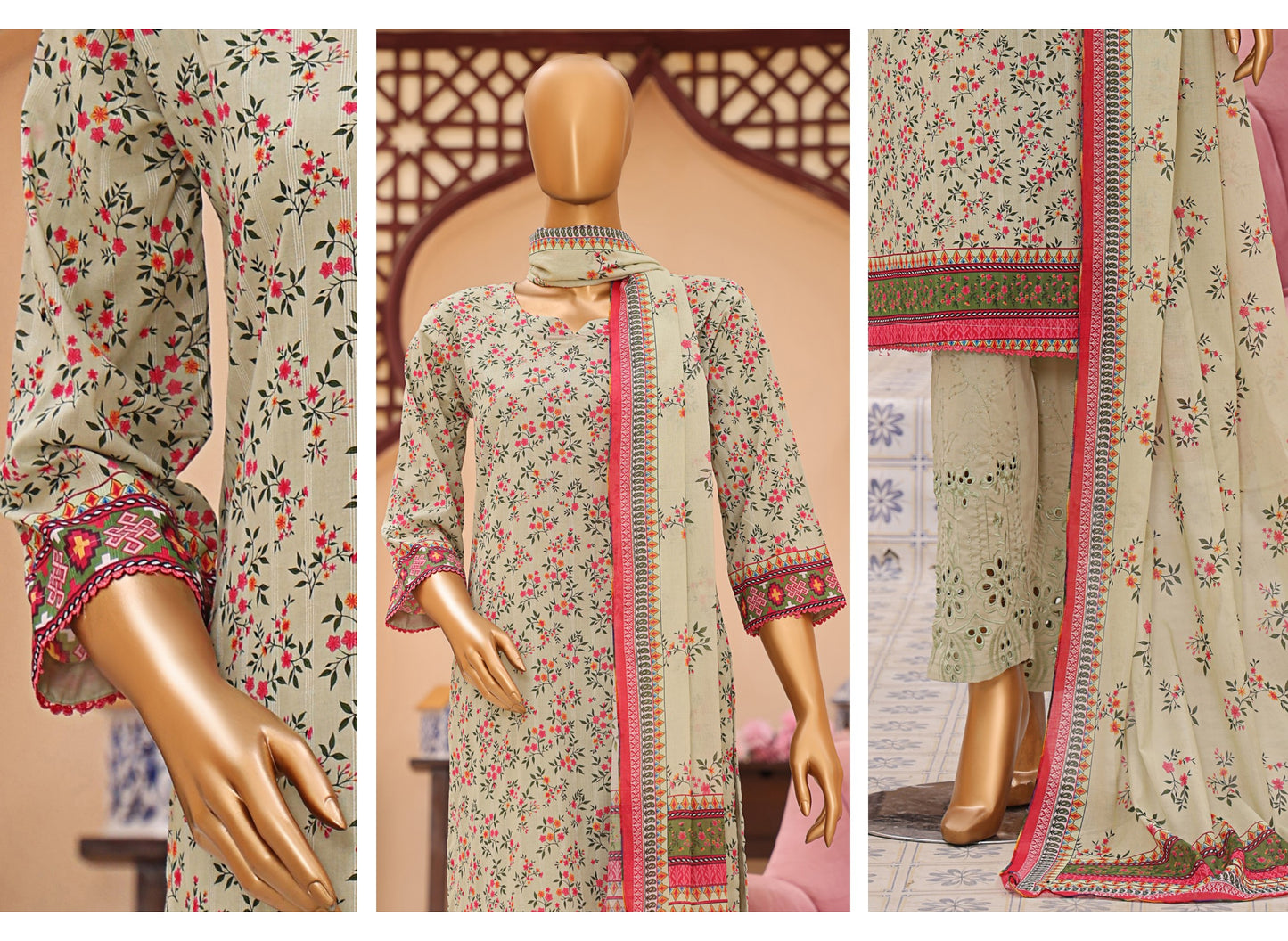 ZEENAT By MTF 100% ORIGINAL CHIKENKARI TROUSER 3PCS 👌🌼❤️