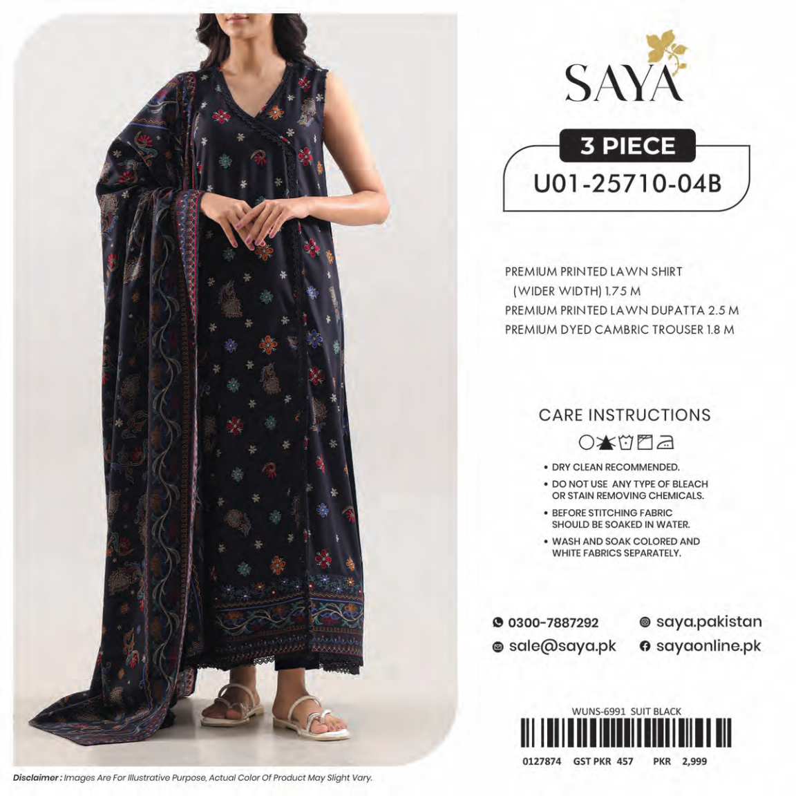 🔰💖 SAYA SUMMER COLLECTION 💖🔰 🌞👗 3 PIECE UNSTITCHED LAWN 👗🌞
U01-25710-04B