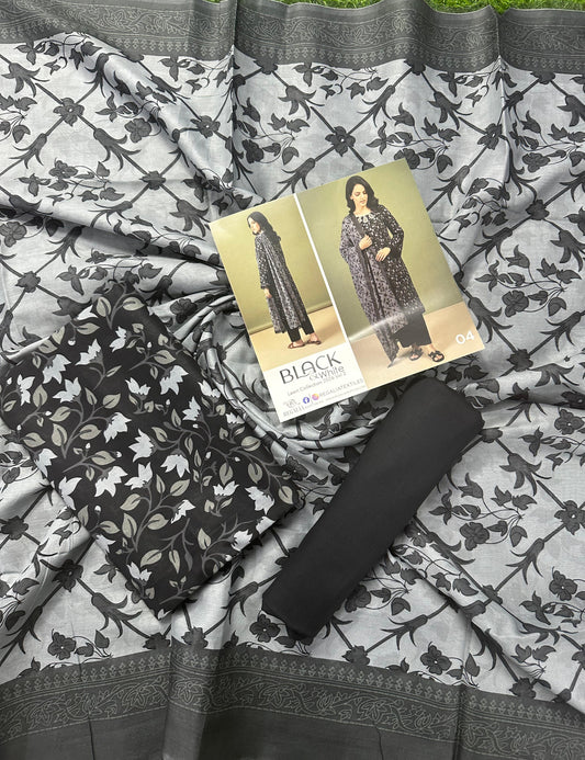 Salina Black & White Lawn Collection Vol-2 Design # 4