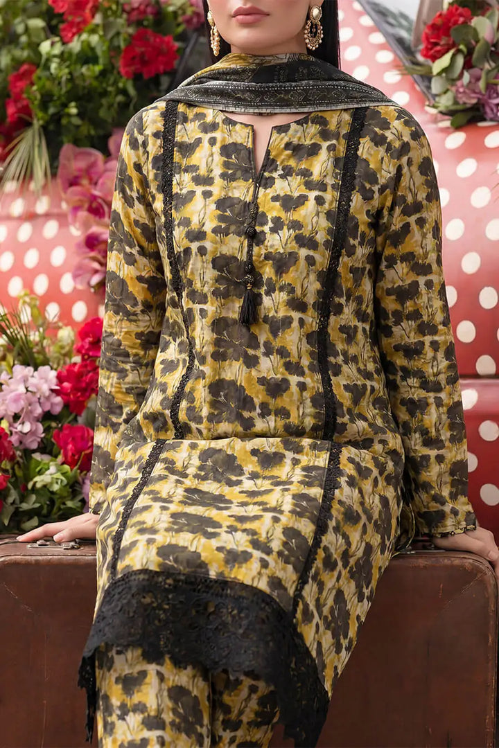Mustard Yellow Floral Fusion By Almeerah