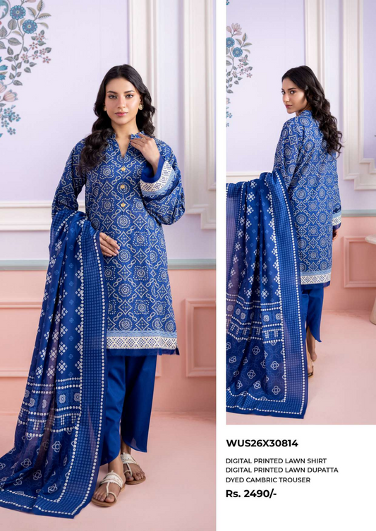ZELLBURY Unstitched Lawn Collection 2026 Design # WUS26X30814
