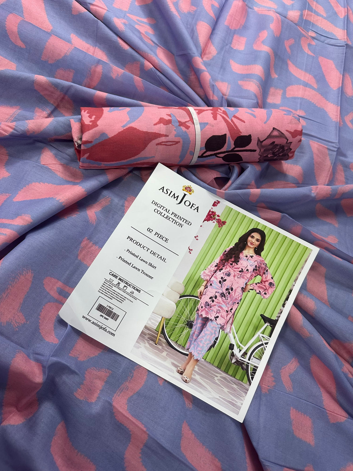 AsimJofa Pink Sky Digital Printed 2Pcs
