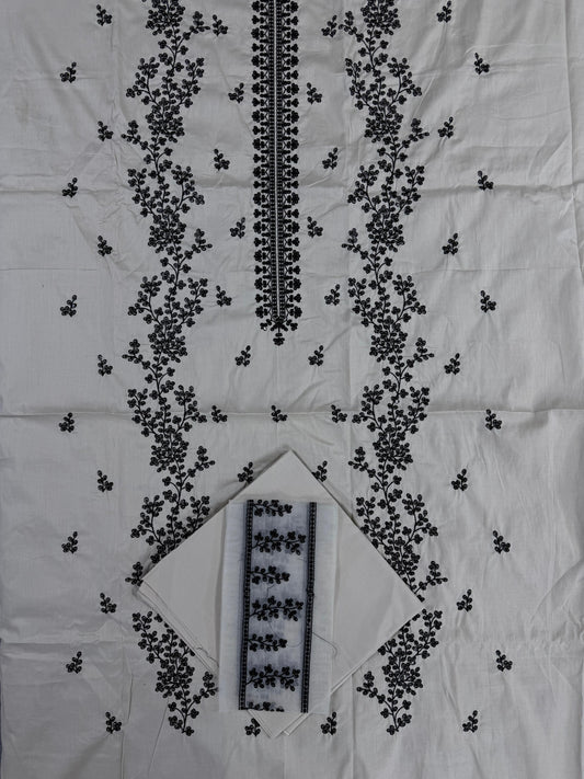 🩵 Saqafat Grey – 100% Original 2PC Embroidered Unstitched Lawn 🌸Vol - 2