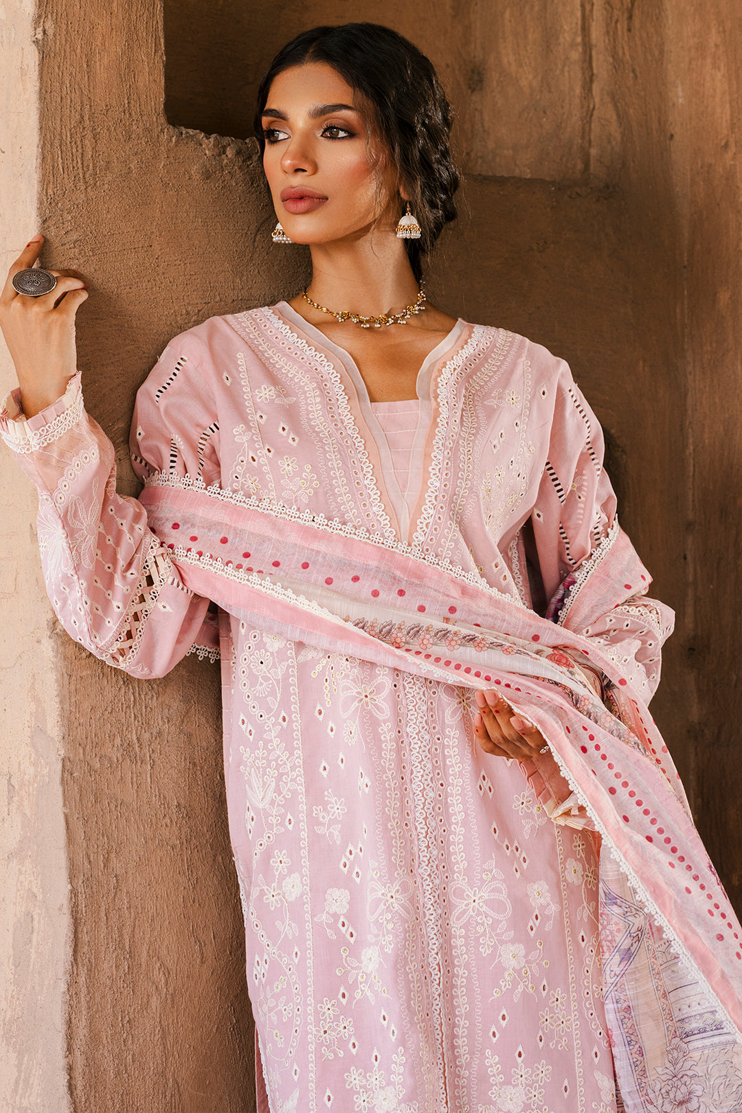 Zellbury Signature 🌸 SOFT PINK CHIKANKARI DREAM – WUS25E30836 🌸