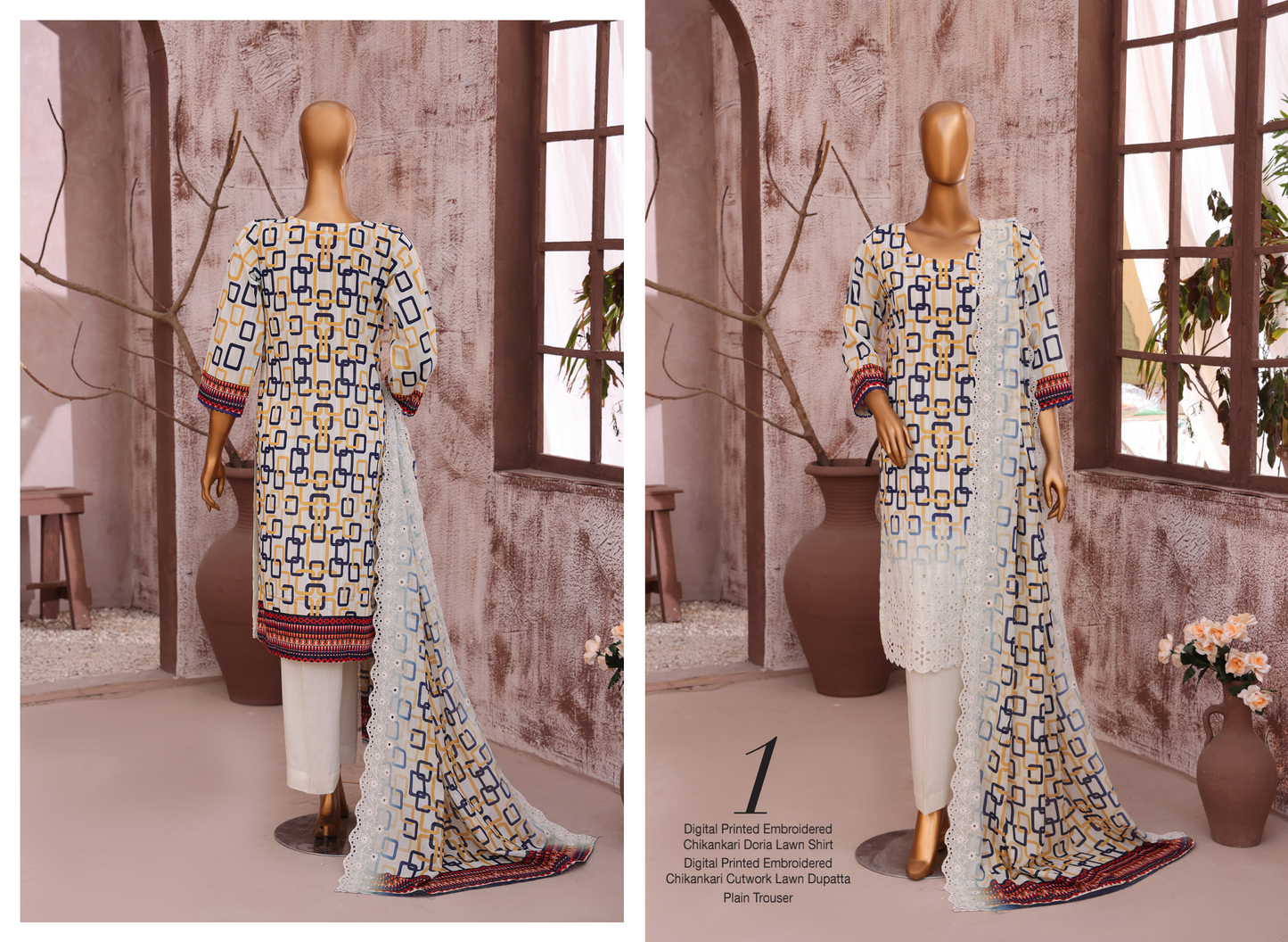 ✨ MTF Presents ✨
" L A S H K A R A " 💖 🌸 DIGITAL PRINTED EMBROIDERED CHIKANKARI DORIA LAWN COLLECTION 2025 🌸