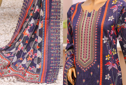 Sunehri Emboridery Lawn 3P