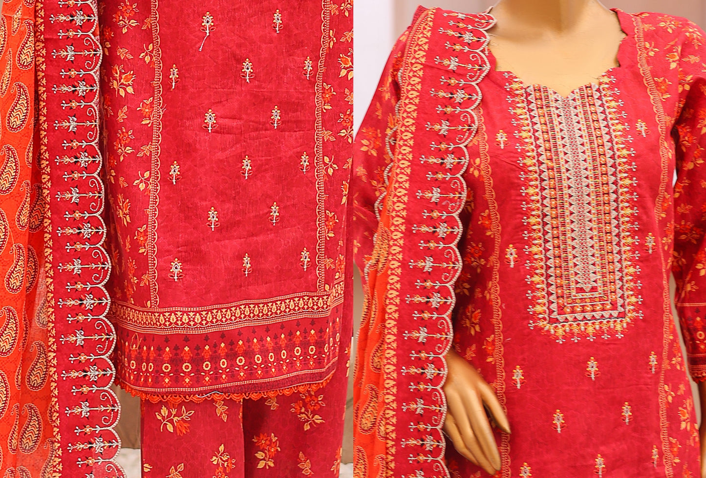 Sunehri Emboridery Lawn 3P