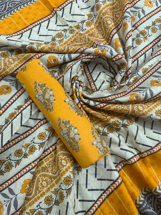 Sapphire & Baroque Yellow Pure Lawn (S+D) 2PCs